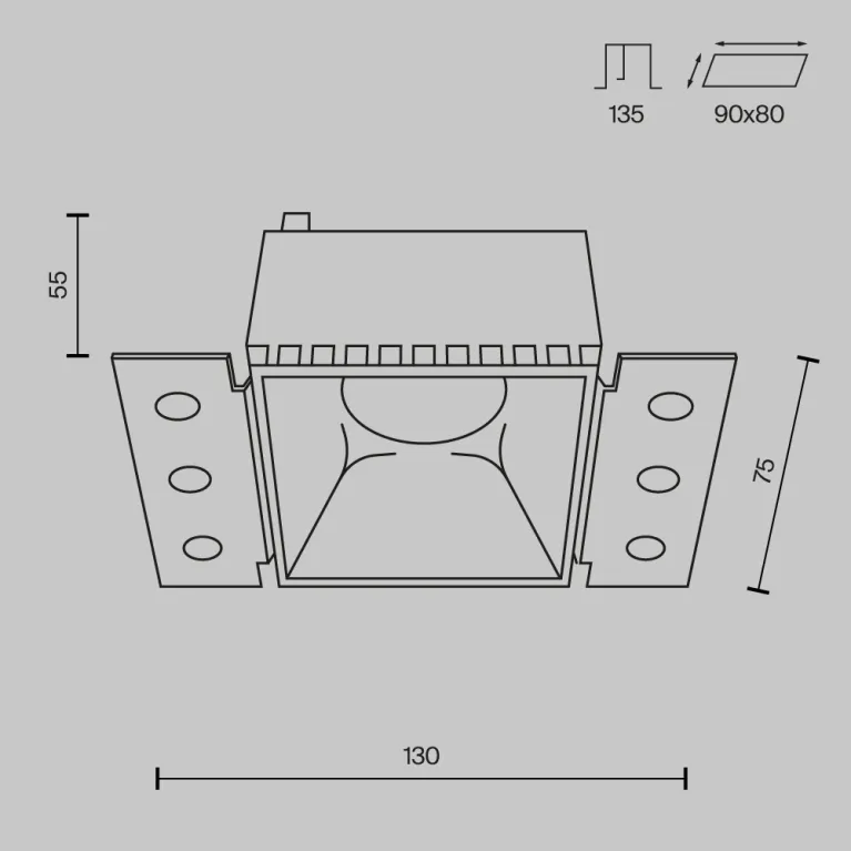 Встраиваемый светильник Maytoni Technical Share DL051-01-GU10-SQ-WB