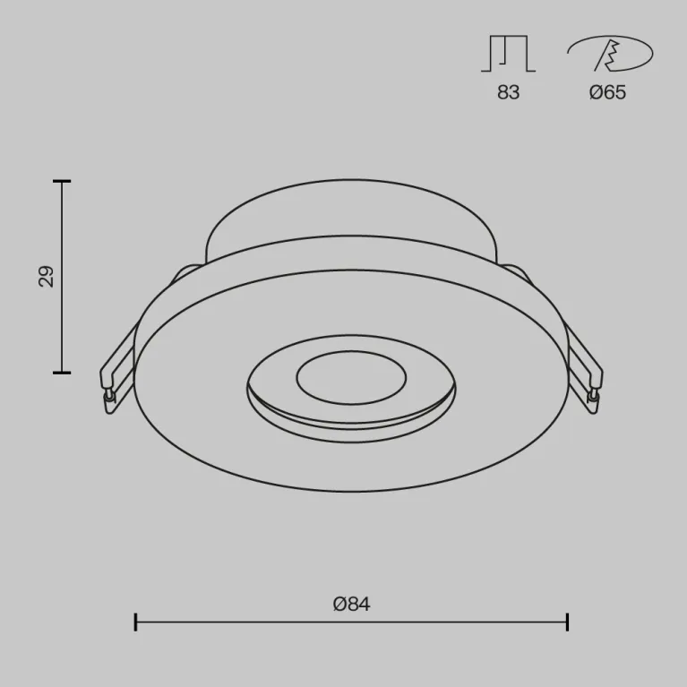 Встраиваемый светильник Maytoni Technical Stark DL083-01-GU10-RD-W