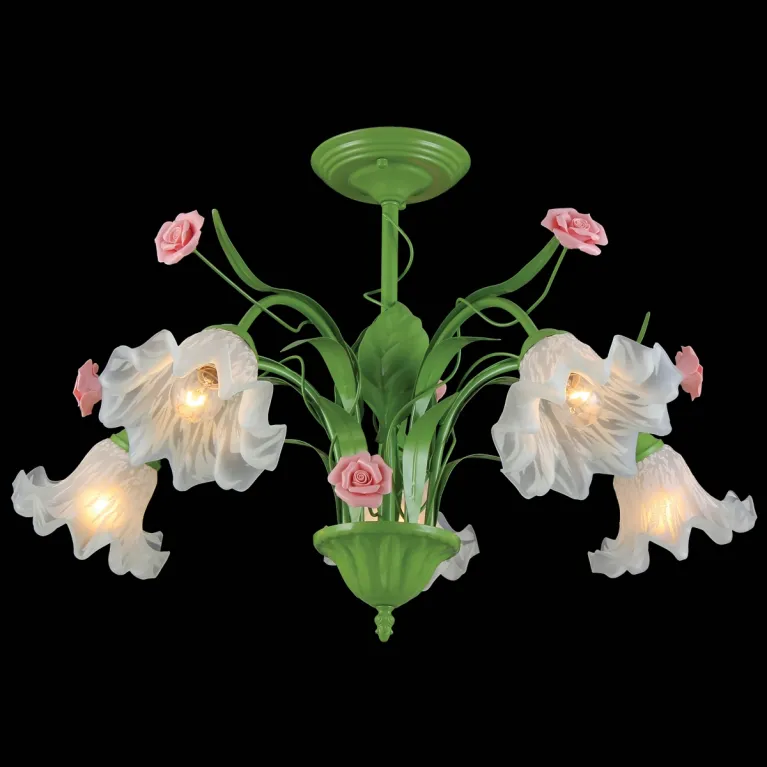 Потолочная люстра Natali Kovaltseva ROSE 11462/5C GREEN