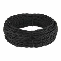 Ретро кабель Werkel витой двухжильный 2,5 мм черный 4690389137013