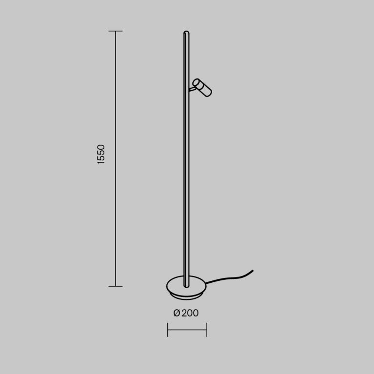 Торшер Maytoni Thin MOD395FL-L28BS3K