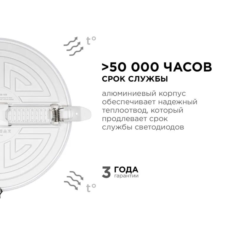 Встраиваемая светодиодная панель безрамочная Apeyron FLP 06-108