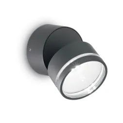 Уличный настенный светодиодный светильник Ideal Lux Omega AP Round Antracite 3000K 247076