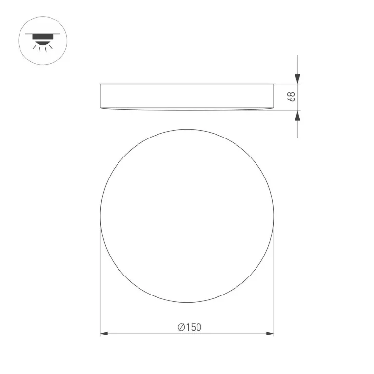 Накладной светодиодный светильник Arlight SP-FLOWER-R280-15W Day4000-MIX (BK, 110 deg, 230V, MOTION)