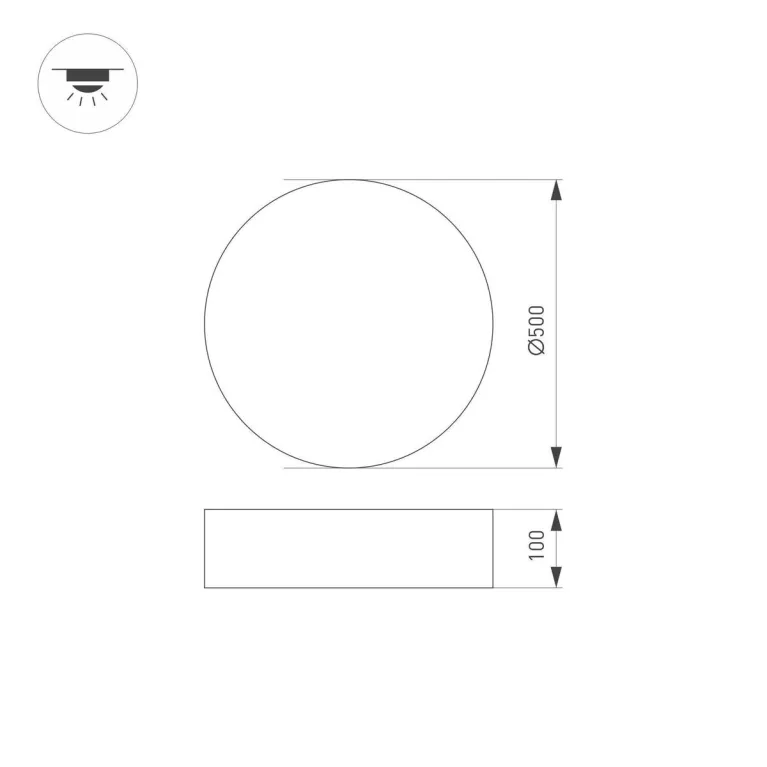 Накладной светодиодный светильник Arlight SP-TOR-PILL-PRISM-R500-35W Warm3000 (BK, 100 deg, 230V) 02