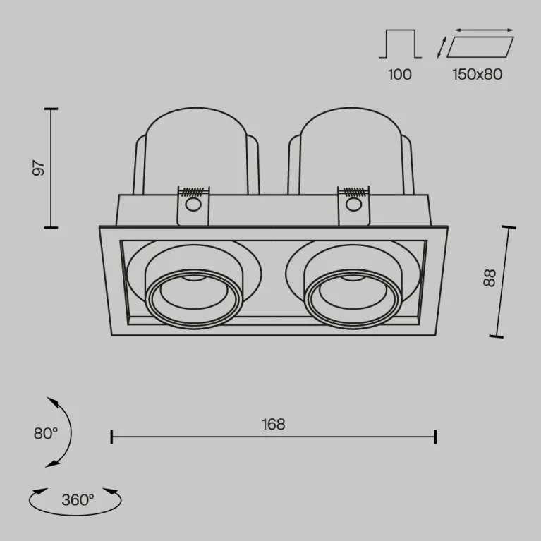 Встраиваемый Maytoni Technical Hidden DL095-02-10W3K-W