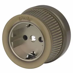 Розетка Werkel с заземлением и шторками Ретро бронзовый WL19-10-02 4690389143380
