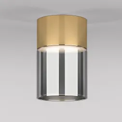Потолочный светодиодный светильник Elektrostandard Lumen 25047/LED 10W 4000К латунь/дымчатый a064708