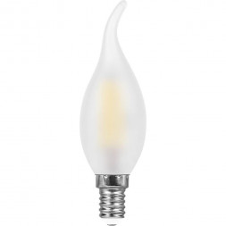 Лампа светодиодная филаментная Feron E14 9W 4000K Свеча на ветру Матовая LB-74 25961