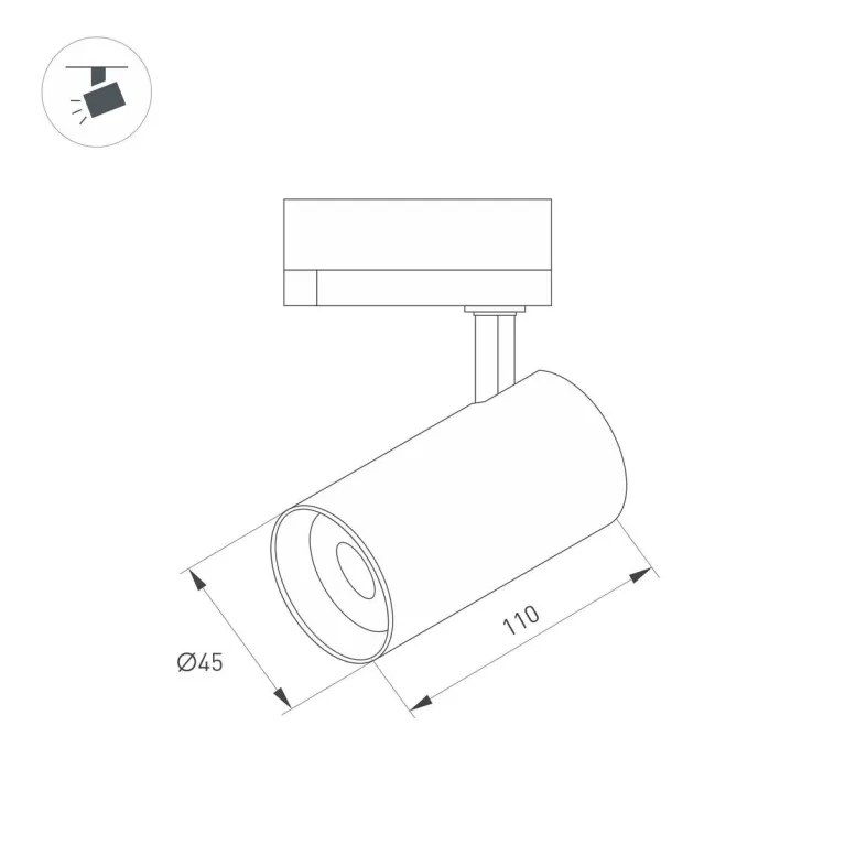Трековый светодиодный светильник Arlight LGD-SPOT-2TR-R45-7W Warm3000 (BR, 24 deg, 230V) 042544