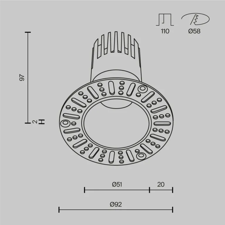 Встраиваемый светильник Maytoni Dip DL120-10W-2.7K-TRS-W