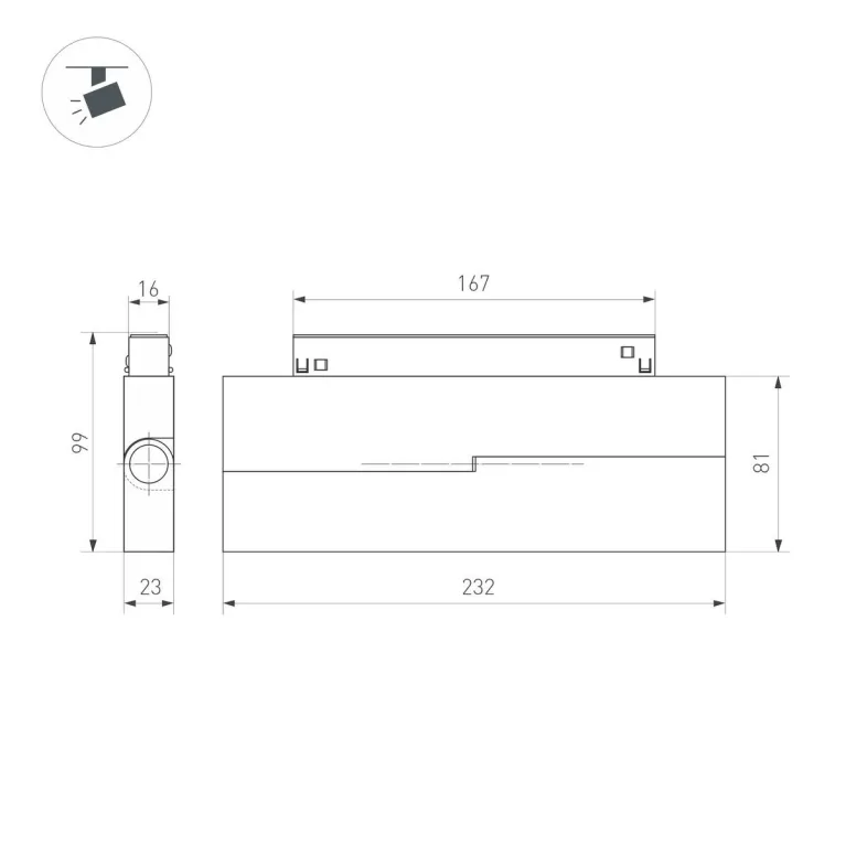 Трековый светодиодный светильник Arlight MAG-ORIENT-FLAT-FOLD-S230-12W Day4000-MIX (BK, 80 deg, 48V,