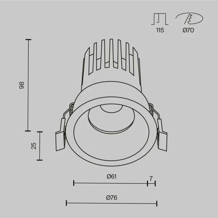 Встраиваемый светильник Maytoni Dip DL117-15W-4K-W