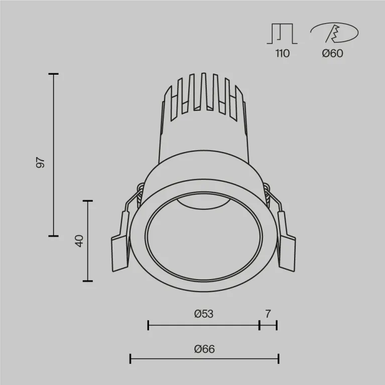 Встраиваемый светильник Maytoni Dip DL116-10W-4K-B