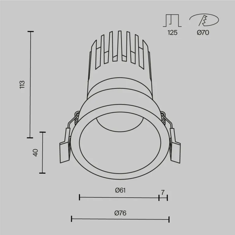 Встраиваемый светильник Maytoni Dip DL118-15W-2.7K-B