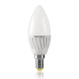 Лампа светодиодная Voltega E14 6.5W 2800К свеча матовая VG1-C2E14warm6W-С 5715