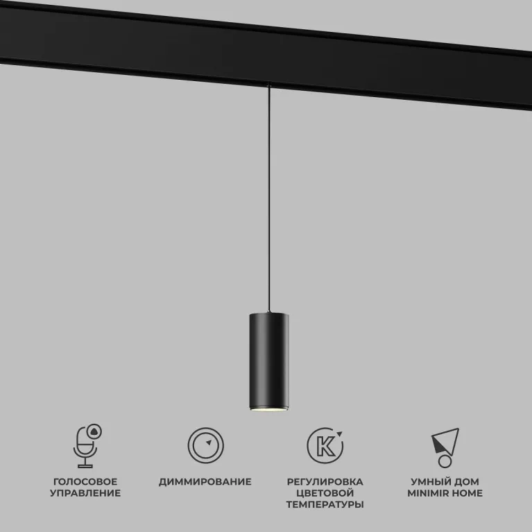 Подвесной трековый светодиодный светильник Elektrostandard Slim Magnetic Dim Amend 85072/01 черный a