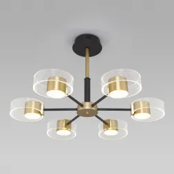 Потолочная светодиодная люстра Eurosvet Jet 90244/6 черный/золото