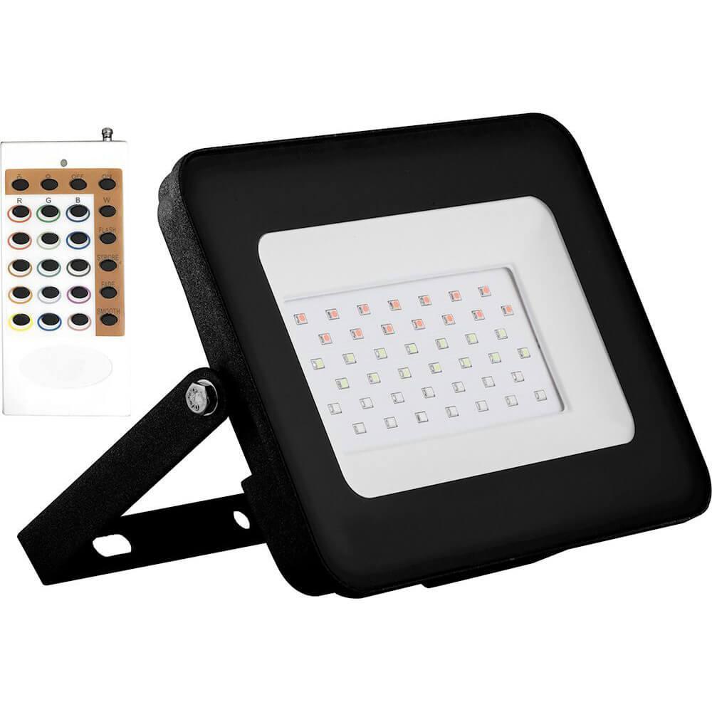Прожектор светодиодный, 2835 SMD, 50W RGB AC230V/50Hz IP65, черный в компактном корпусе, LL-613