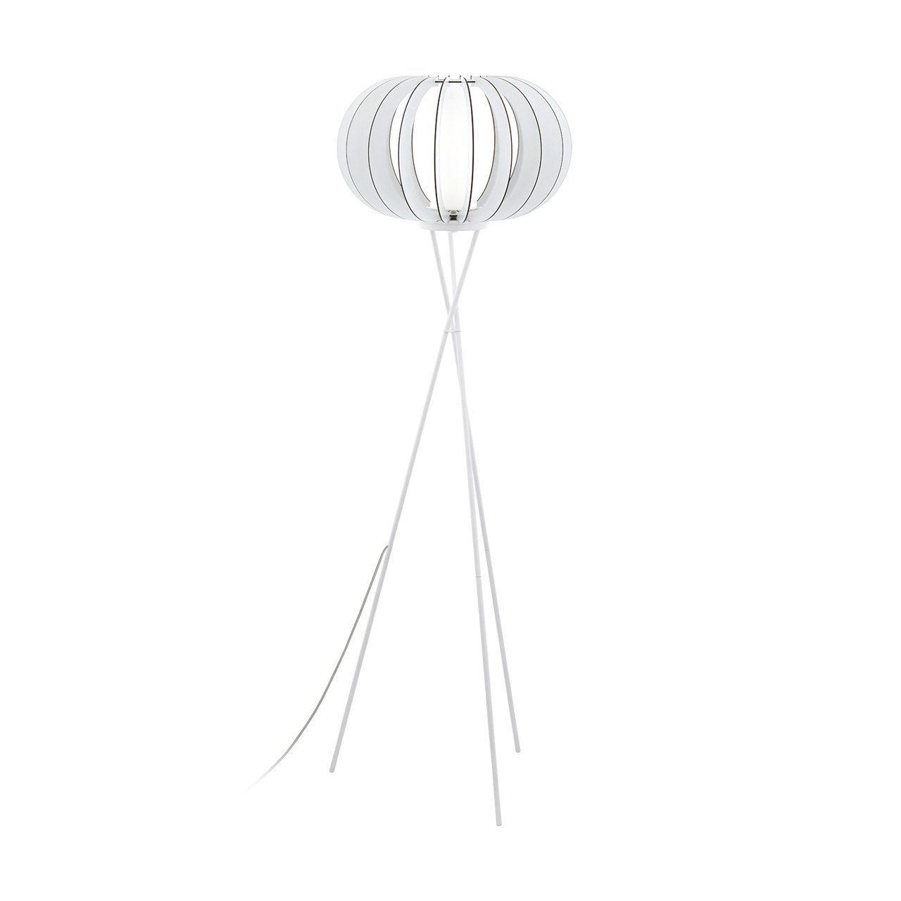 Торшер с ножн. выкл. Eglo STELLATO 2, 1х60W(E27), L285, H250, сталь, белый/дерево, стекло, белый